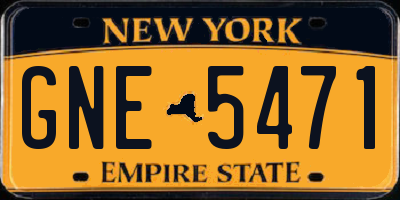 NY license plate GNE5471