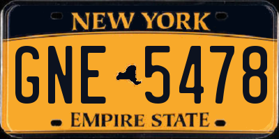 NY license plate GNE5478