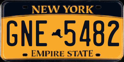 NY license plate GNE5482
