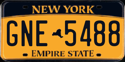NY license plate GNE5488