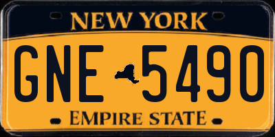 NY license plate GNE5490
