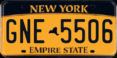NY license plate GNE5506