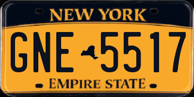 NY license plate GNE5517