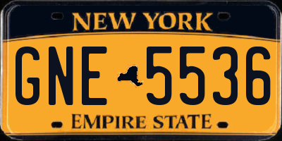 NY license plate GNE5536