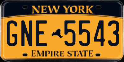 NY license plate GNE5543