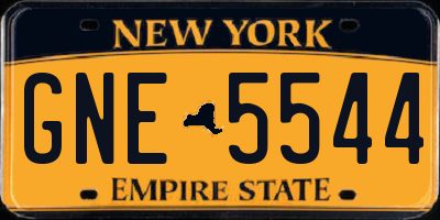 NY license plate GNE5544