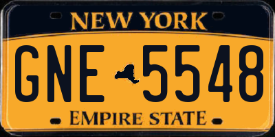 NY license plate GNE5548