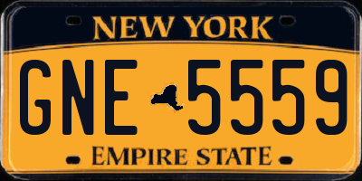 NY license plate GNE5559