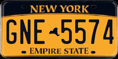 NY license plate GNE5574