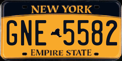 NY license plate GNE5582