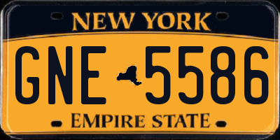 NY license plate GNE5586