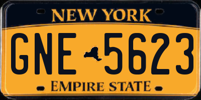 NY license plate GNE5623