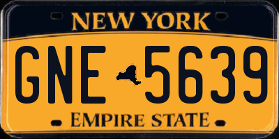 NY license plate GNE5639