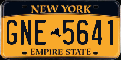 NY license plate GNE5641