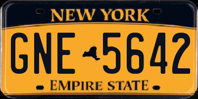 NY license plate GNE5642