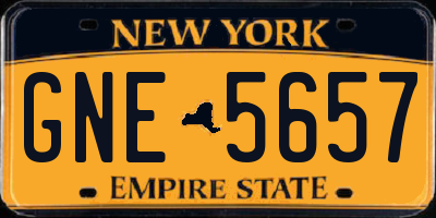 NY license plate GNE5657