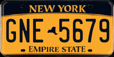 NY license plate GNE5679