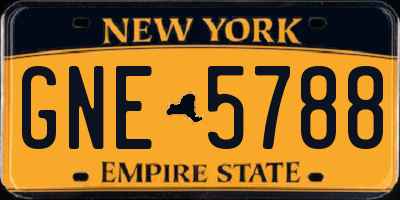 NY license plate GNE5788