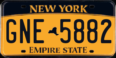 NY license plate GNE5882