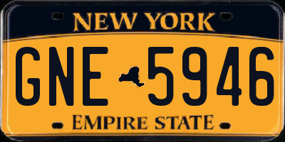 NY license plate GNE5946
