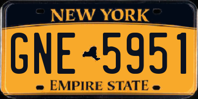 NY license plate GNE5951