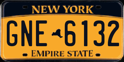 NY license plate GNE6132