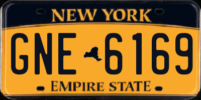 NY license plate GNE6169