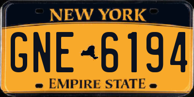 NY license plate GNE6194