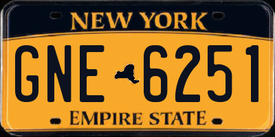 NY license plate GNE6251
