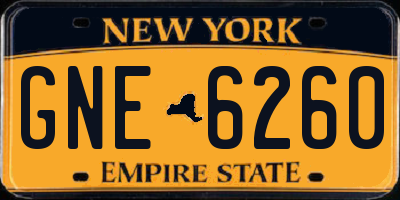 NY license plate GNE6260