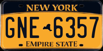 NY license plate GNE6357