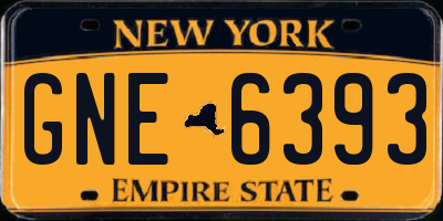 NY license plate GNE6393