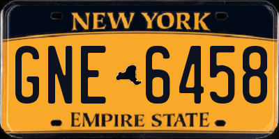NY license plate GNE6458