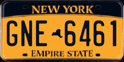 NY license plate GNE6461