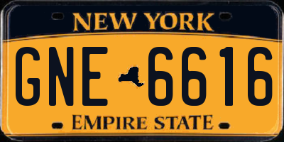 NY license plate GNE6616
