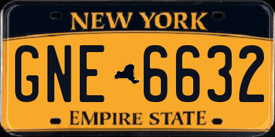 NY license plate GNE6632