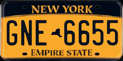 NY license plate GNE6655