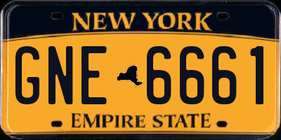 NY license plate GNE6661
