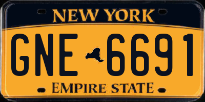 NY license plate GNE6691