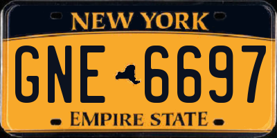 NY license plate GNE6697