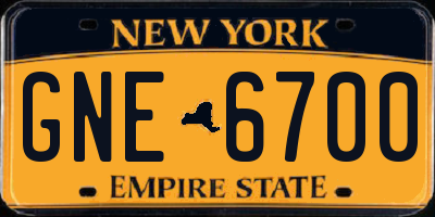 NY license plate GNE6700