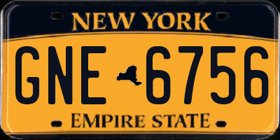 NY license plate GNE6756