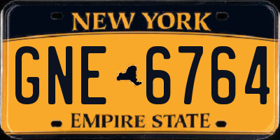 NY license plate GNE6764