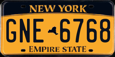 NY license plate GNE6768