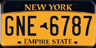 NY license plate GNE6787