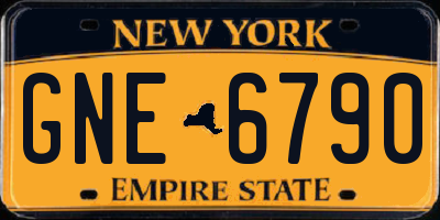 NY license plate GNE6790
