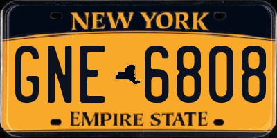 NY license plate GNE6808