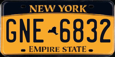 NY license plate GNE6832