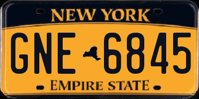 NY license plate GNE6845