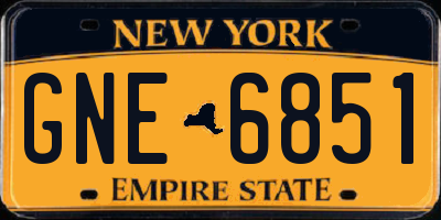 NY license plate GNE6851